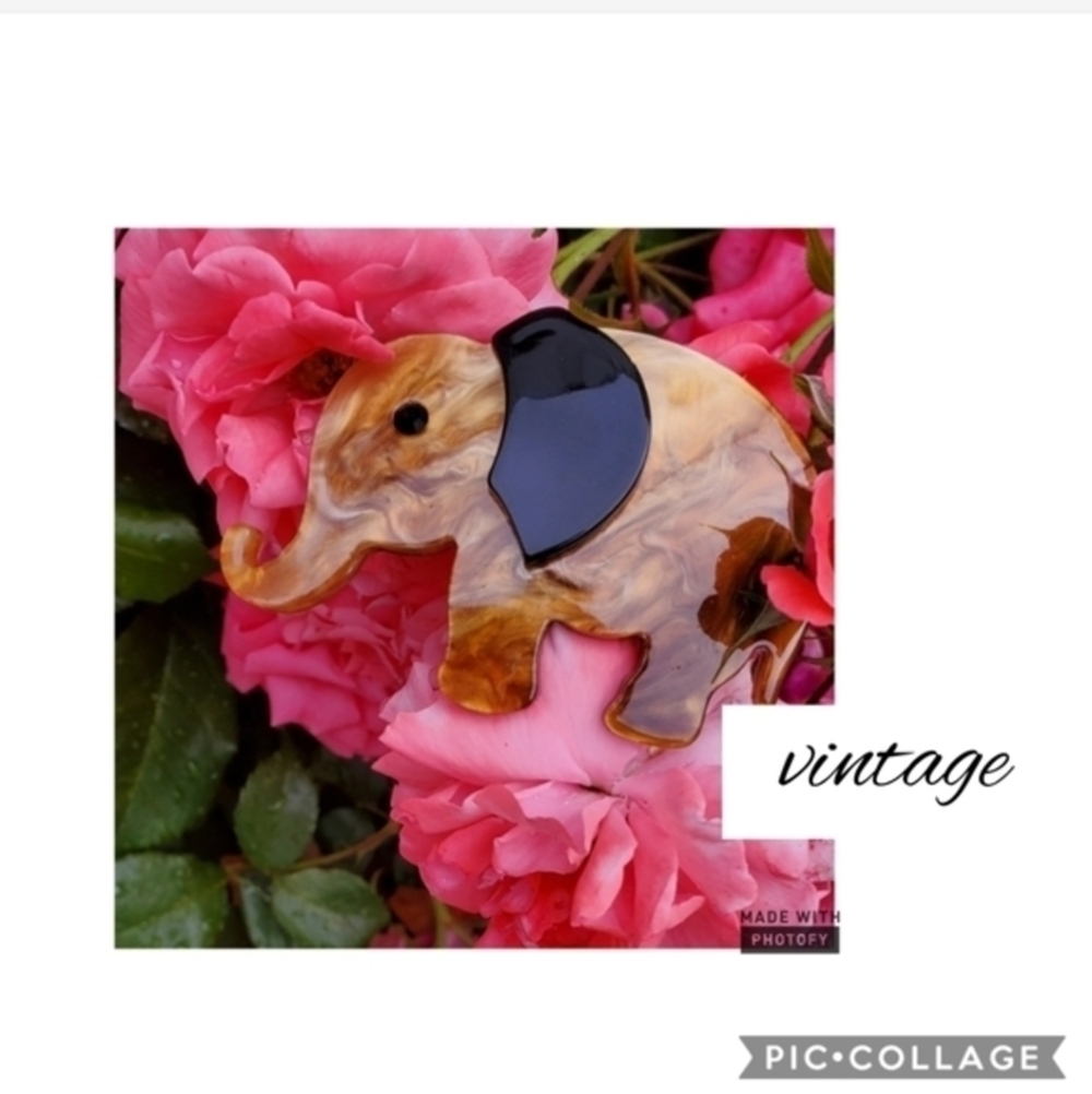 Elephant vintage brooch - Picture 2 of 6